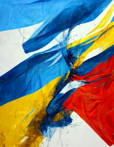 Two Flag Battle | Ukrainian War Art