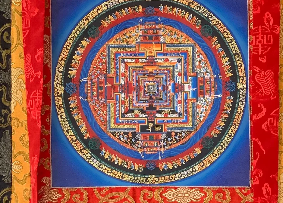 A traditional Kalachakra or wheel of life mandala